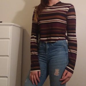 2 cropped long sleeve shirts